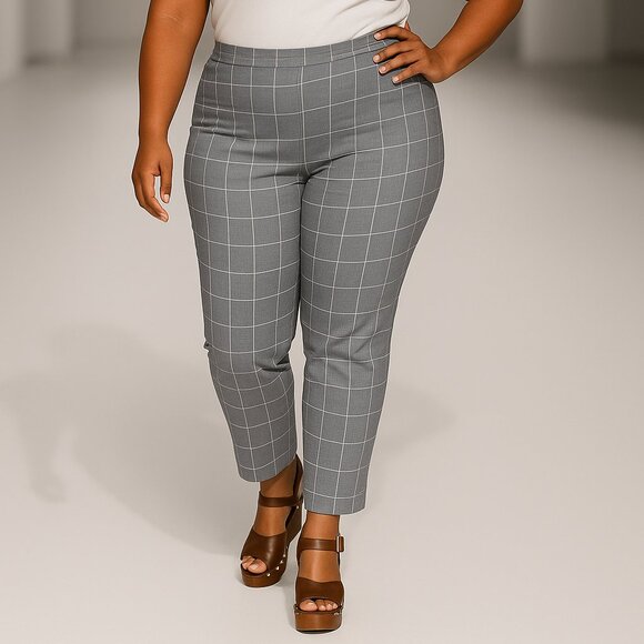 Plus size plaid pants - Picture 1 of 4